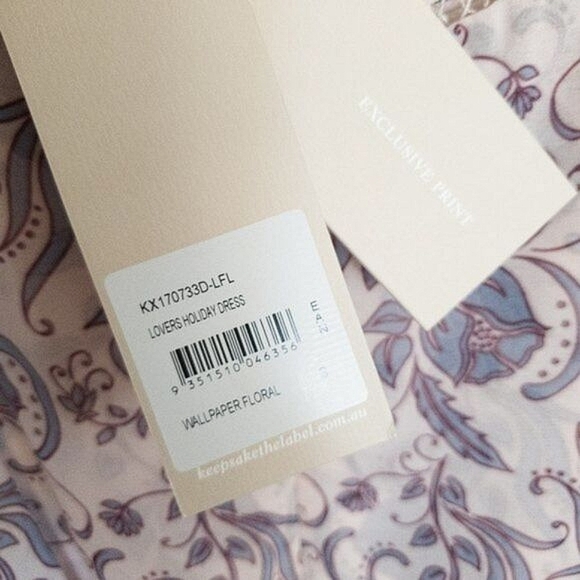 Keepsake Lovers Holiday Floral Ruffled Open Back Lace Trim Asymmetrical Dress - Picture 9 of 15